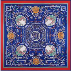 Luxury Brand Square Silk Scarf New Geometric Maze Design Winter Scarf Fashion Shawls Wrap 130*130cm Ladies Silk Scarves