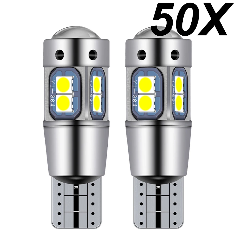 

50x New T10 W5W WY5W 168 921 501 2825 Super Bright LED Car Interior Reading Dome Lights Auto Parking Lamp Wedge Tail Side Bulbs