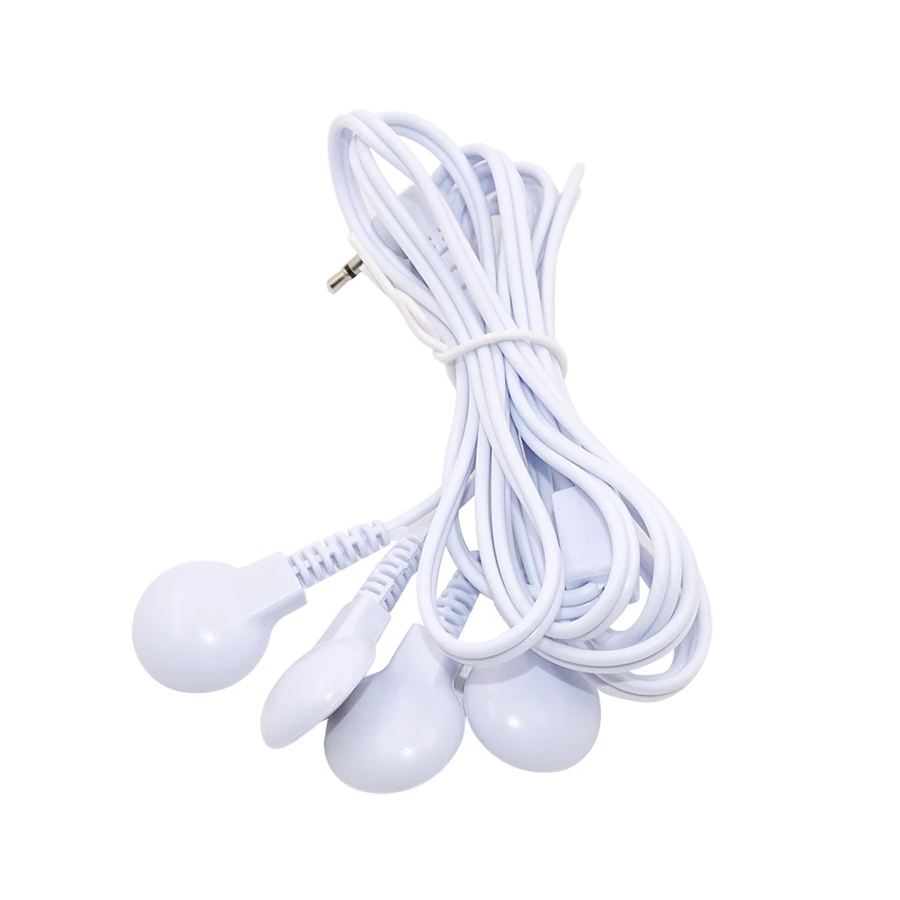 4-way TENS Cable Electrode Wire for EMS TENS Unit Therapy Machine Physiotherapy Body Massager Massage Device Health Care 3.5mm