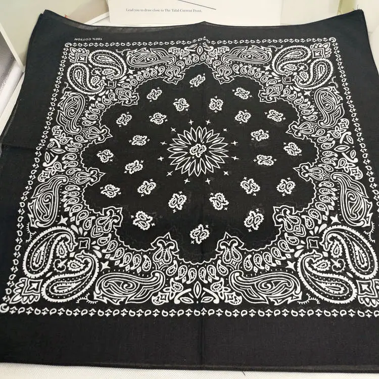 Neue Mode Hip Hop 100% Baumwolle Bandana Quadrat Schal 55 cm * 55 cm Schwarz Rot Paisley Stirnband Gedruckt für Frauen/Männer/Jungen/Mädchen