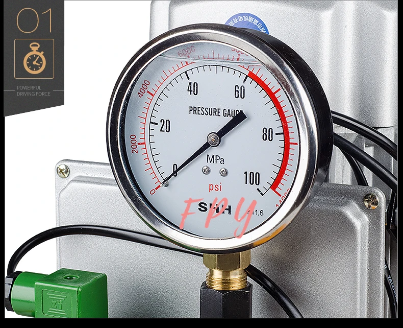 Bomba elétrica hidráulica de alta pressão embutida com válvula magnética, de ação única, potência do motor 220 kw, voltagem 380 v/opcional