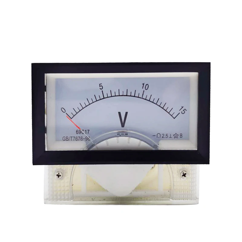 

1PC 69C17-V 15V 20V 30V 50V 100V DC Direct Analog Meter Panel Gauge DC Voltage Current Meter 85*46MM Voltmeter Voltimetro