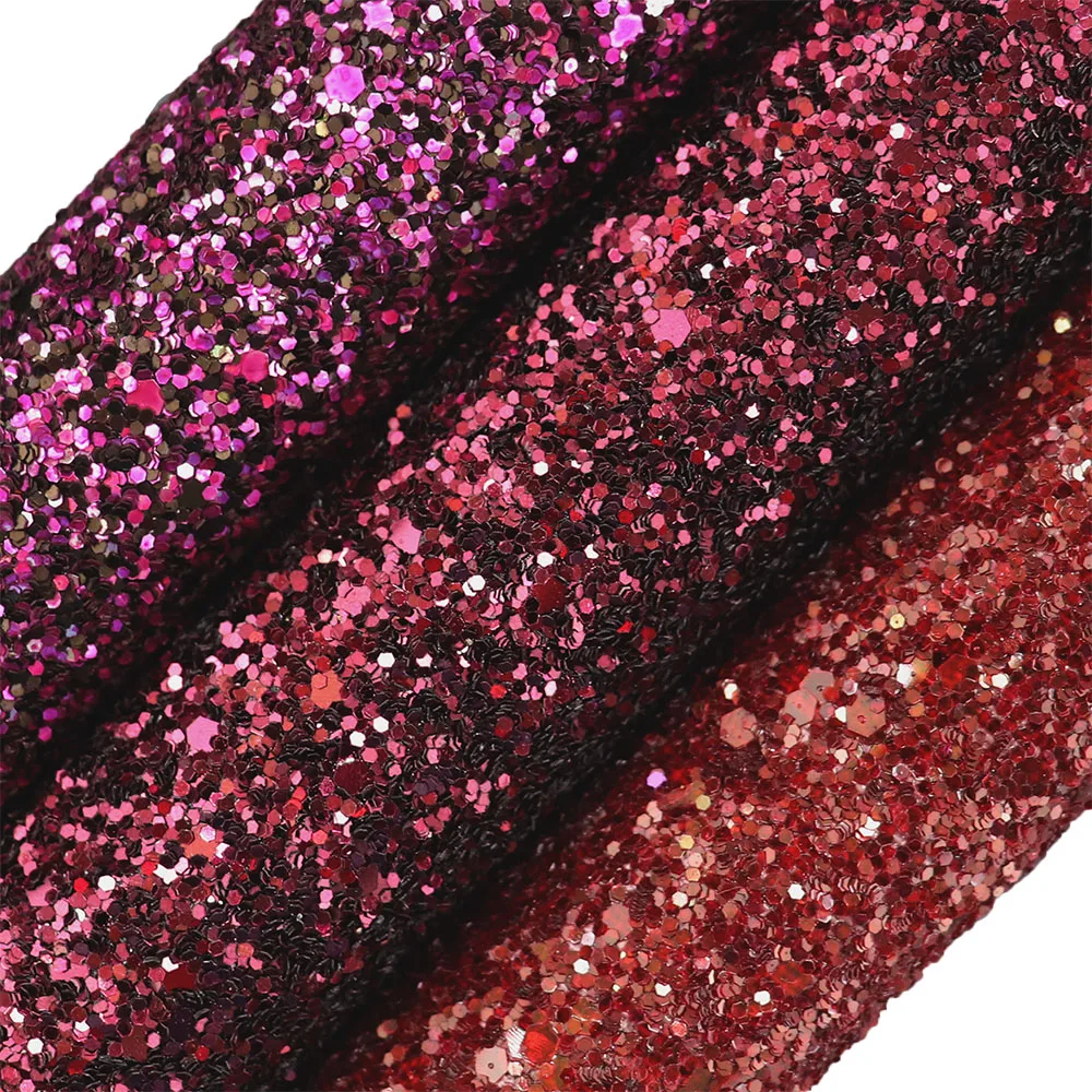 30x134cm Roll Dark Red Maroon Plain Dyed Chunky Glitter Fabric With Elastic or Twill Colth Backing For Bows Earring DT015