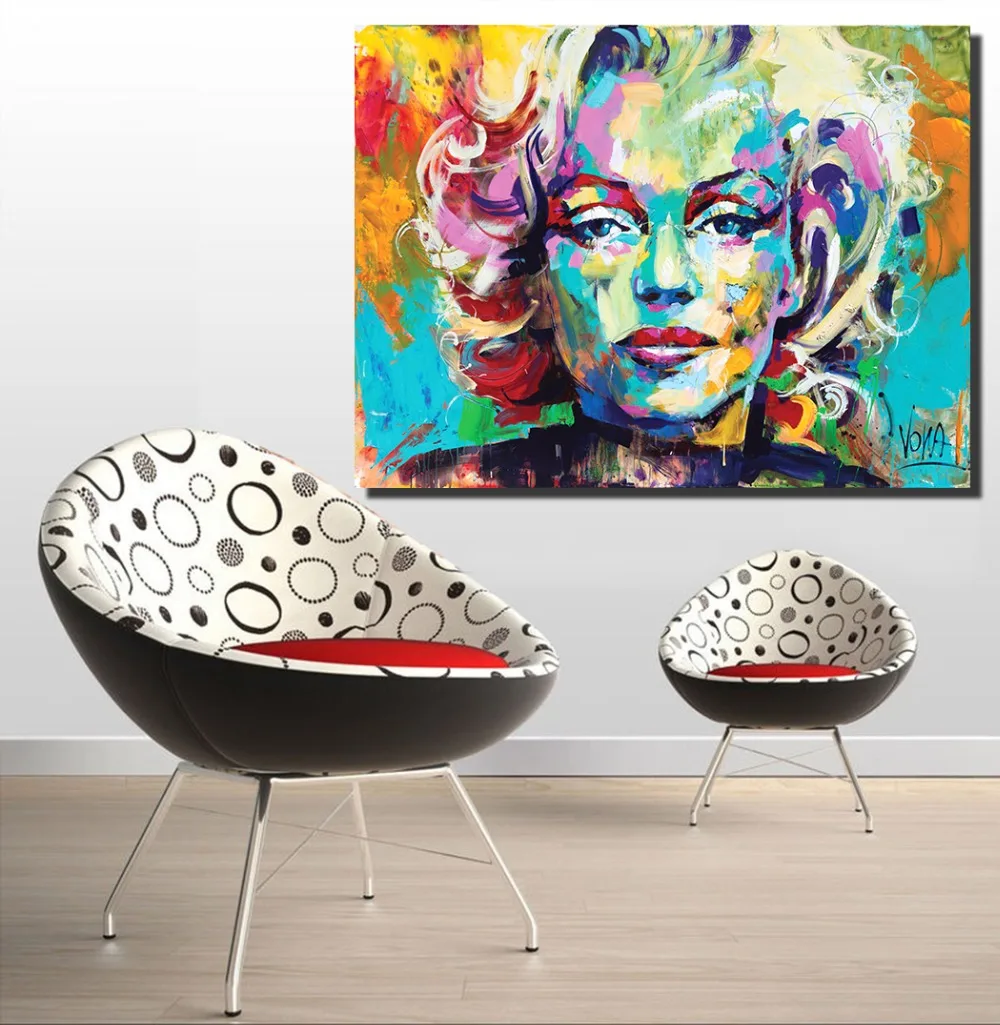 

100% Hand Painted New High Quality 1 Piece Living Room Bedroom Modern Home Art Decoration sexy Monroe Canvas Painting Unframed