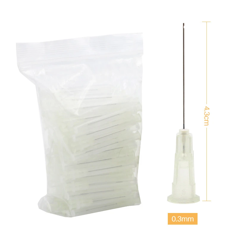 100Pcs Dental Endo Irrigation Needle Tip Syringe Root Canal Lateral 0.3/0.4/0.5mm Oral Care Tooth Cleaning Material for Dentist