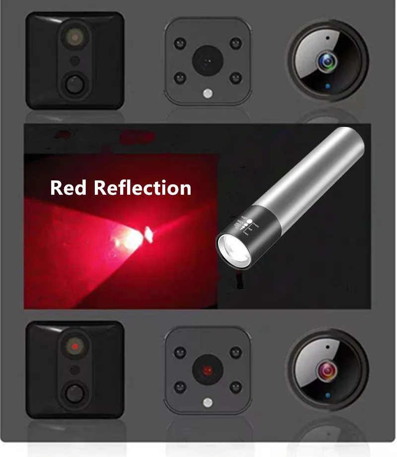 3 In 1 Mini Led Verlichting + Power Bank + Verborgen Camera Infrarood Detector Handheld Lens Detector Voor Hotel Badkamer