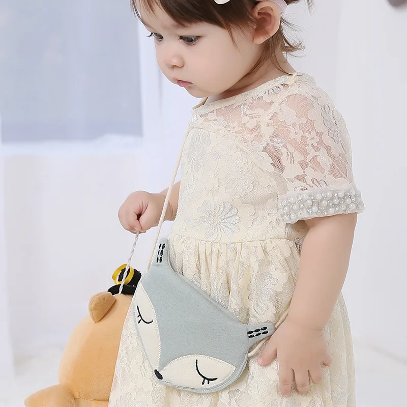 Cute Fox shoulder bag for kids kids cloth bag purse pink coin purse bag diagonal bag monnaie femme monedas Carteras sac