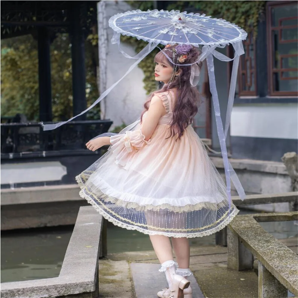 Ngọt Nhật Bản Palaca Công Chúa Lolita Đầm Kawaii Thêu Cos Loli Vestidos Mềm Bé Gái Tiệc Trà Dễ Thương