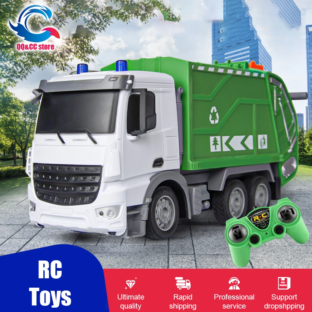 

1:24 RC Garbage Truck Bulldozer Tractor Model Engineering Vehicle Excavator Remote Control Fire Truck Toy for Kid Children Gifts