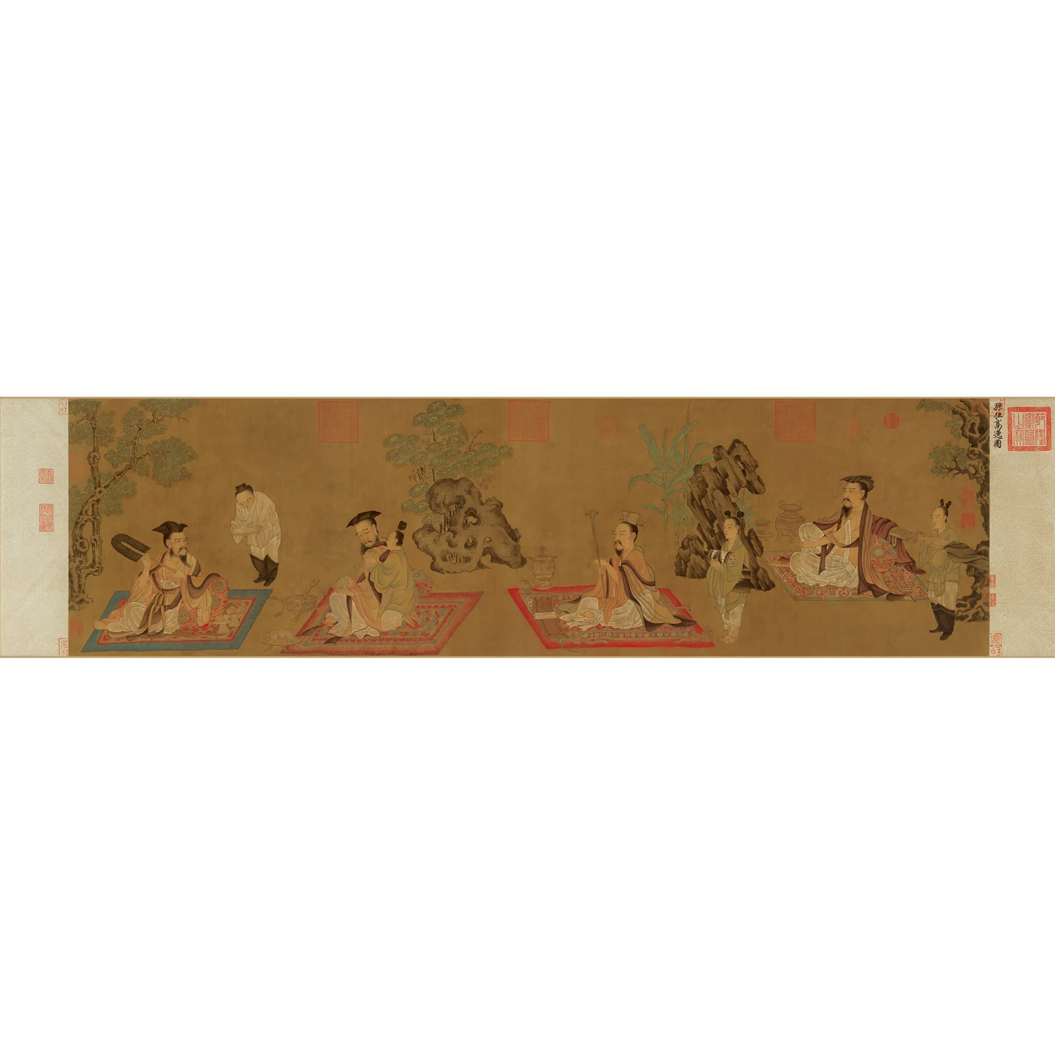 Canvas Prints Traditional Chinese Painting Masterpiece Reproduction Group Portrait by Wei Sun Tang Dynasty