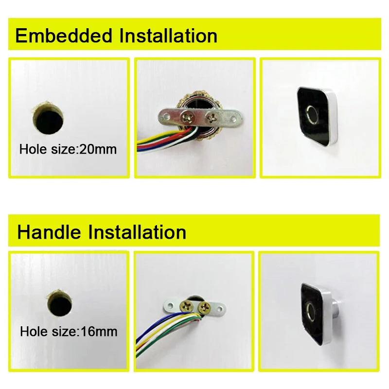 GROW R502-AW Zinc Alloy Round Ring LED Control DC3.3V Capacitive Fingerprint Module Sensor Scanner