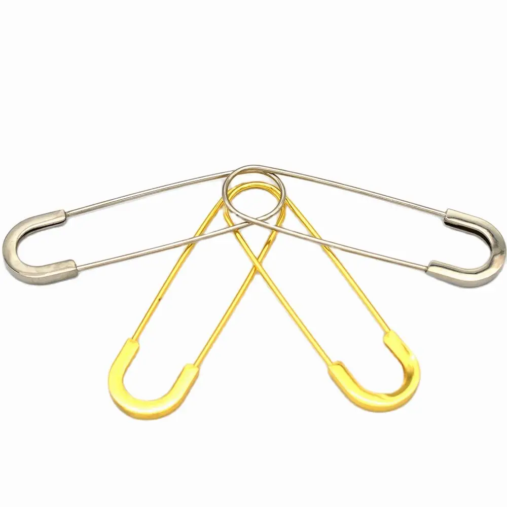 80mm Gold Safety pins Larger Safety Pins big pins kilt pin brooches Broochs metal safety pins-4pcs