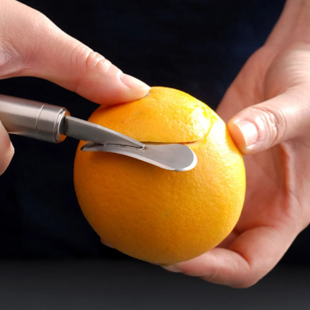 

Stainless Steel Orange Slicer Cutter Peeler Orange Citrus Peelers with Curved Handle for Kitchen Gadget