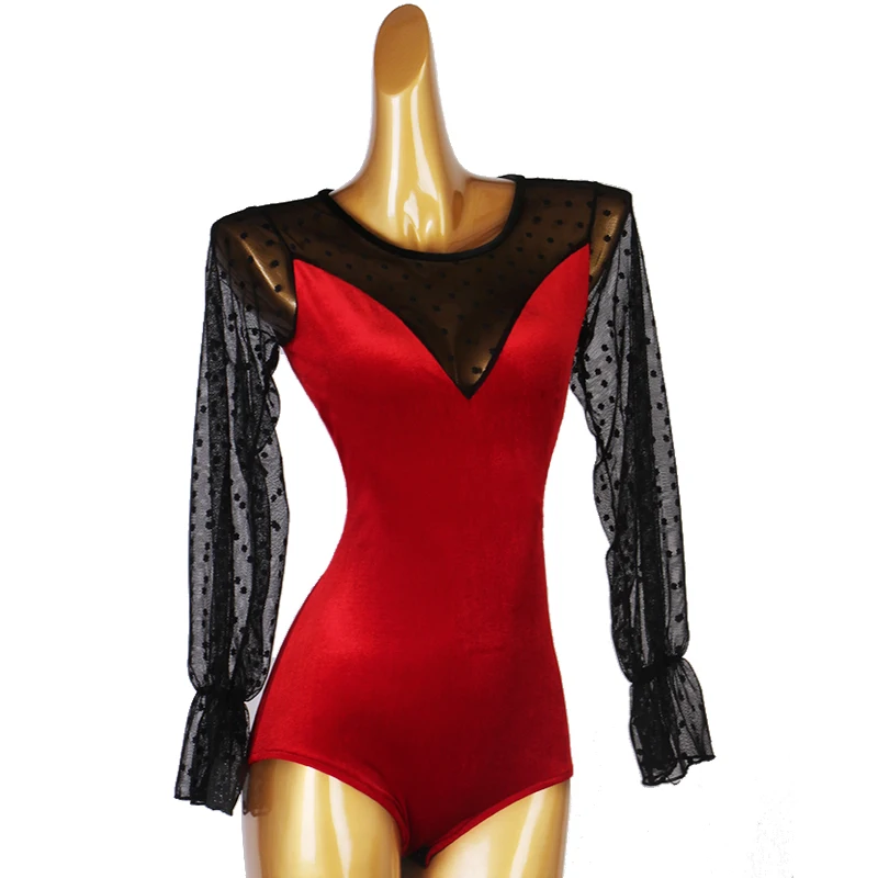 Dance Wear Women Tops Leotard Bodysuit for Ballroom Dance Suit Competition Dresses Waltz Adult Modern Dresses Costume D0100