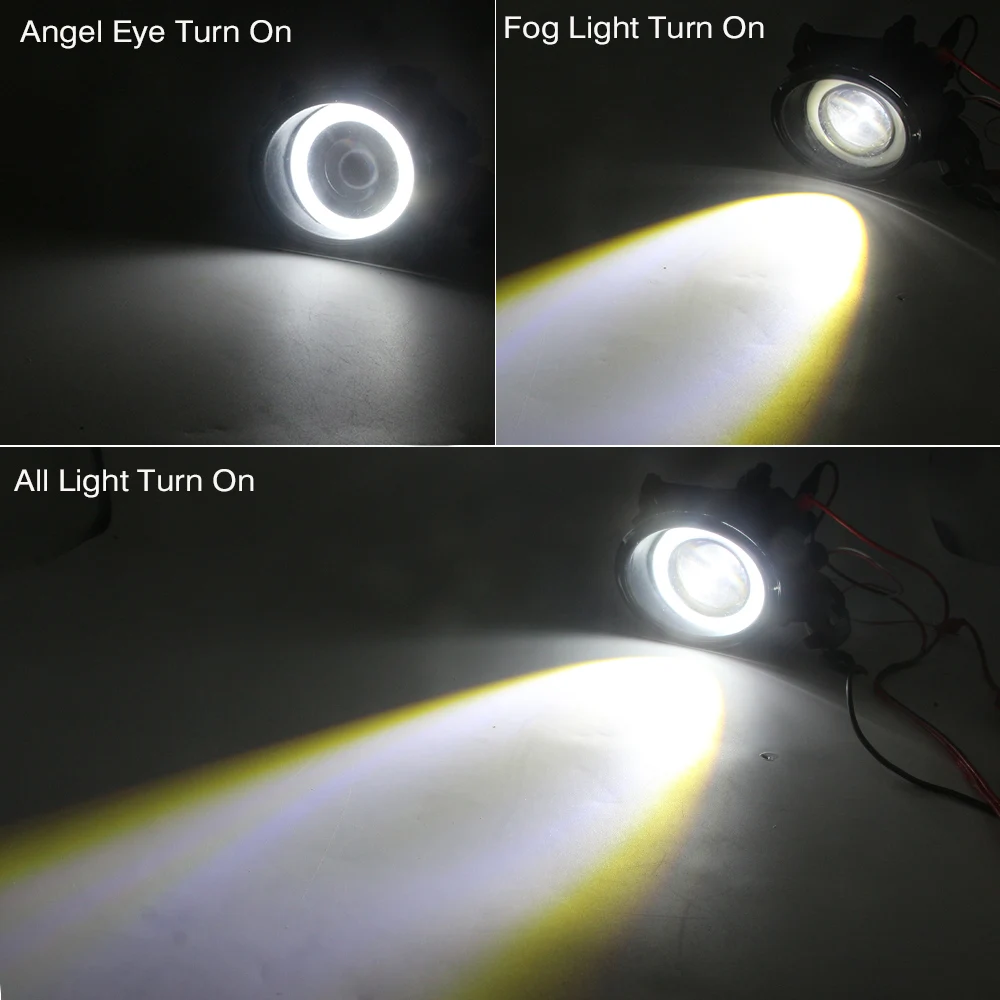 Cawanerl For Nissan Dualis (J10, JJ10) 2007-2015 Car H11 3000LM LED Fog Light Angel Eye Daytime Running Light DRL 12V 2 Pieces view 6
