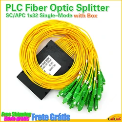 SC/APC PLC 스플리터 박스, FTTH 광섬유 ABS 박스, 평면 광파 회로 스플리터 박스, 1x32, 1m 2.0mm