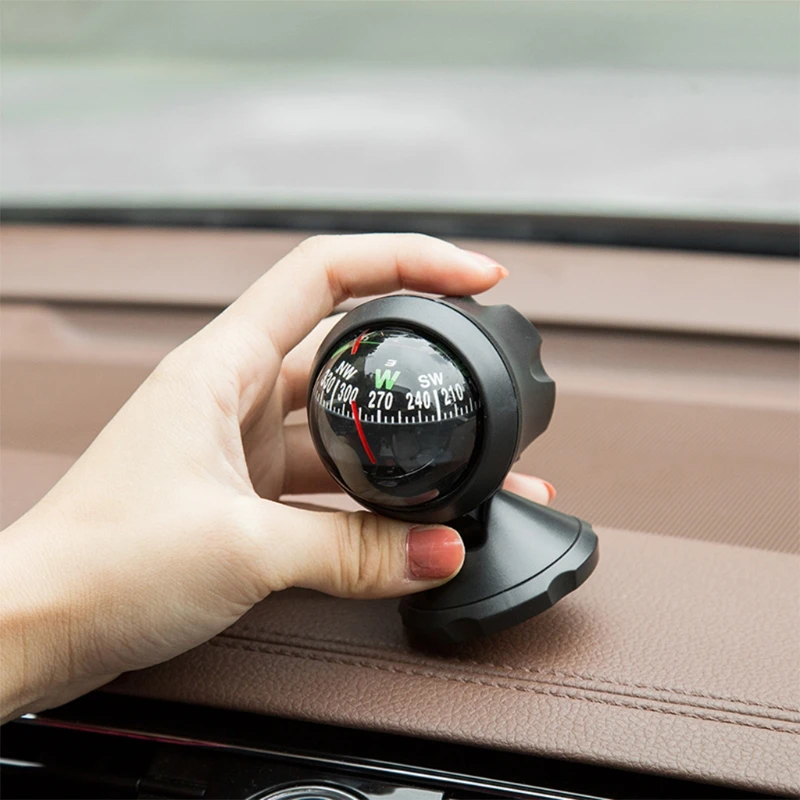 Mini Car Compass Flexible Navigation Dashboard Auto Ball Cup Vehicle Adhesive