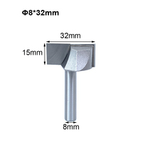 2pcs 8mm Shank 10/12/16/22/25/32mm Bottom Cleaning Router Bit Carbide CNC End Mill Wood Milling Cutter T Slot Router Bit