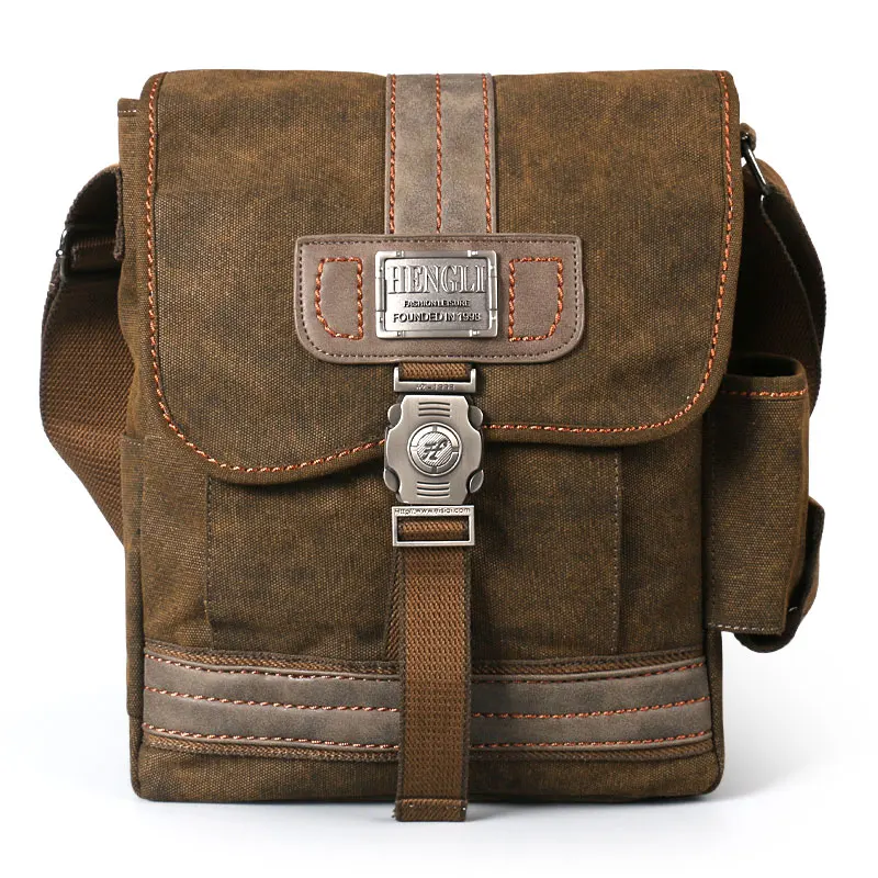 Vintage Canvas Shoulder Bags para homens, resistente ao desgaste, Retro Cross Messenger Bag, Leisure Fashion Package