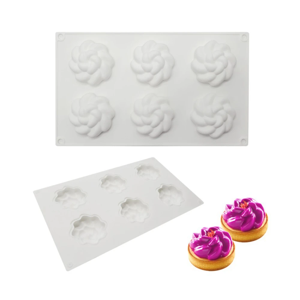 8 Hole 3D Silicone Cake Mold Bubble Shape Mousse Mold Spiral Shape Cake Mold French Dessert Pan Muffin Pastry Tray Baking Tools