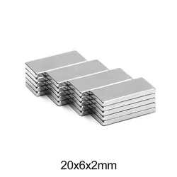 5~200PCS 20x6x2 Rare Earth Magnet 20mm*6mm Block Neodymium Magnet strong 20x6x2mm N35 20x6x2 Permanent Magnets Sheet