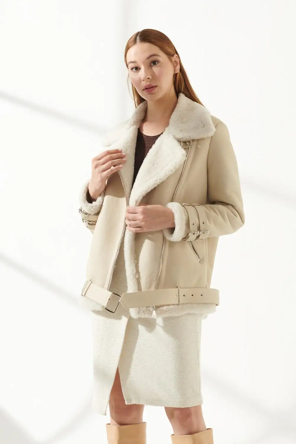 Manteau de fourrure en laine et peau de mouton véritable pour femme, Parka épaisse, grande taille, garde au chaud, nouveau Design, à la mode, produit d'hiver