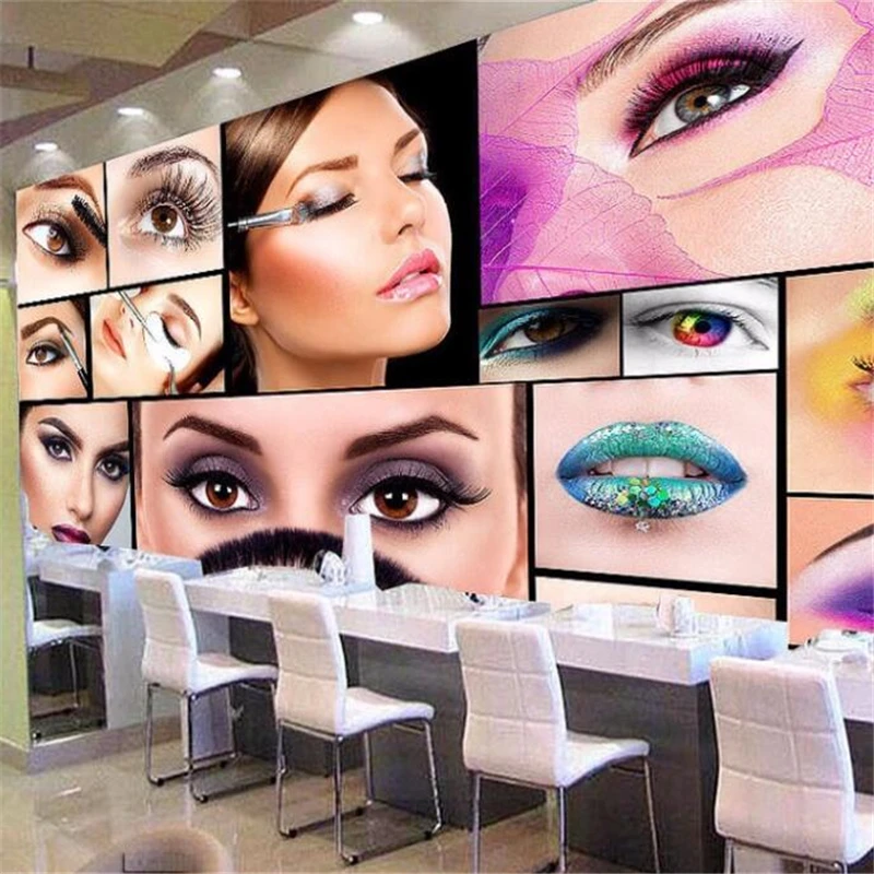 Custom photo wallpaper 3D murals make-up TV background wall eye makeup image Living room bedroom Beauty salon 3d papel de parede