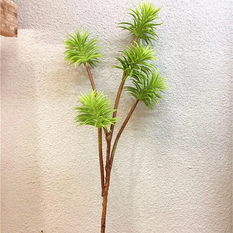 68CM 5Fork Artificial Podocarpus Plants Green Decorative Branches Flower Arrangement And Grass Office Hotel Home Decor Props