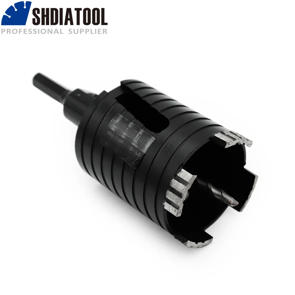 SHDIATOOL 1pc Dia 68/82mm 5/8-11 or M16 Laser Welded Diamond Core Drill Bit Including Center Drill and SDS-Plus or Hex Adapter