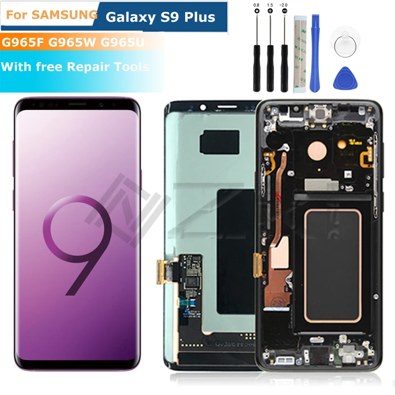 

6.2" Burn-Shadow For SAMSUNG Galaxy S9 Plus LCD Display Touch Screen G965u G965m G965f/ds Replacement With Repair Tools + Frame