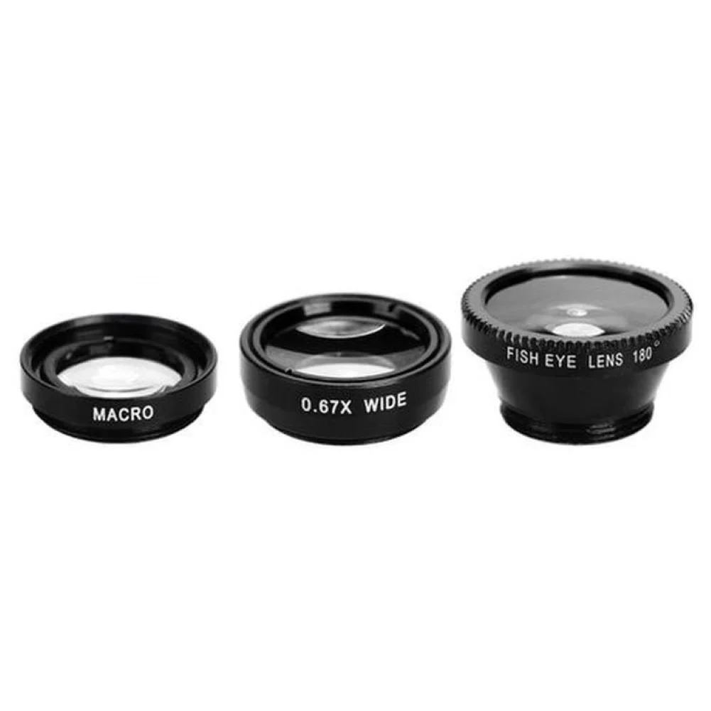 เลนส์โทรศัพท์3ใน1คลิป Universal 0.65X มุมกว้าง Fisheye เลนส์มาโครสำหรับโทรศัพท์มือถืออุปกรณ์เสริม