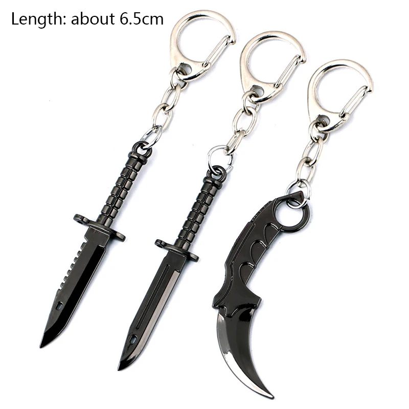 Knife KeyChains for Male Karambit Key Chain Weapon CS GO M9 Key Holder Keyring Porte Clef Csgo Butterfly Keychain 1pcs