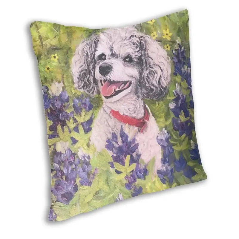 Cool Poodle Dog Dolly Sittin Pretty Paintings Square Pillow Cover Home Decorative Animal Lover Cushion Cover For Living Room