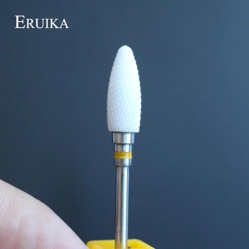 ERUIKA Pro 1 pz Ceramica Torcia Nail Drill Bits Fresa elettrico Rotativo Trapano Lima per Unghie Rimuovere Nail Acrilico Gel Polish strumenti