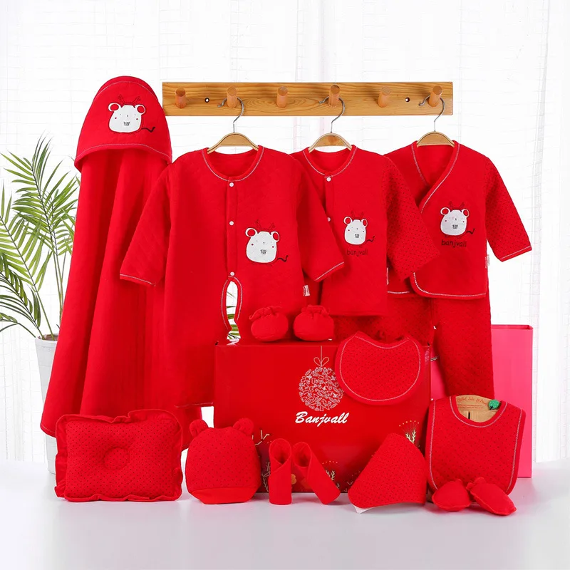 New Arrival Newborn Warm Clothes Cotton Suit Baby Supplies Gift Newborn Baby Underwear Supplies Baby Gift Bulk 18 Pcs