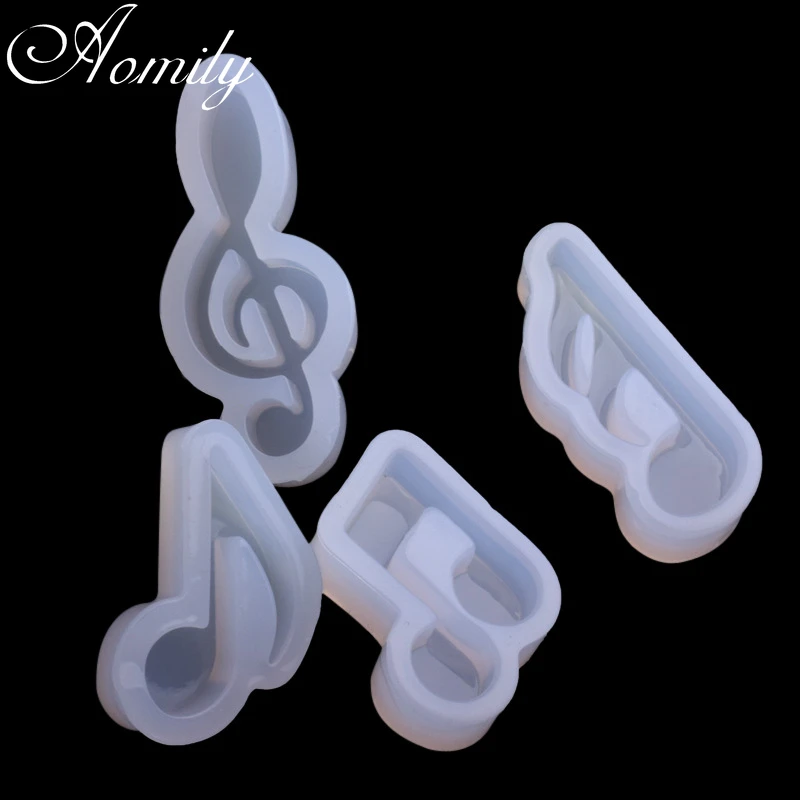 Aomily 4pcs/set Musical Notes Silicone Mold Fondant Cake Mold Chocolate Mold Pastry Candy Jelly Mould Kitchen Baking Mold