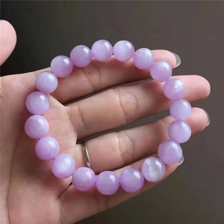 

Natural Purple Kunzite Round Beads Bracelet Gemstone Women Men Cat Eye Kunzite Round Bracelet Fashion Jewelry 7mm 8mm AAAAAA