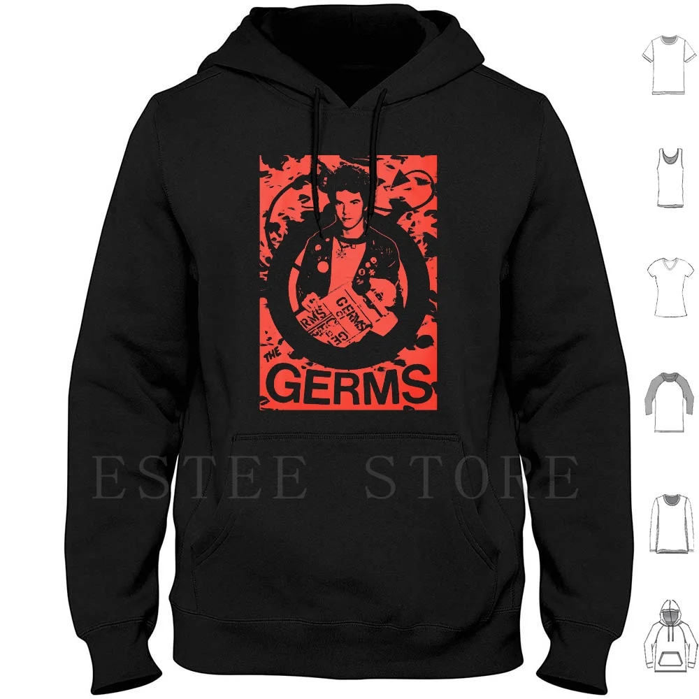 The Germs Hoodies Long Sleeve Discharge Crust Punk 80s Subhumans Oi The Damned Cock Sparrer Anti Flag Nausea Hardcore