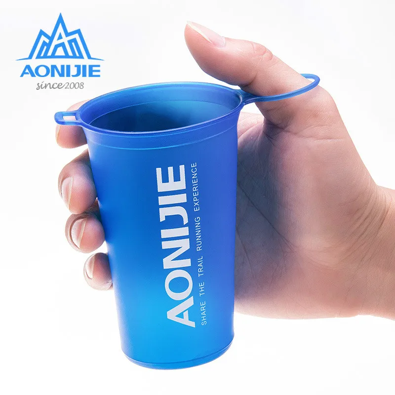 AONIJIE Outdoor Sports Collapsible Soft Water Bottle 250ML-600ML Water Bottle TPU Free Running Water Bag Waist Bag Vest Marathon