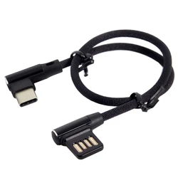 FULL-Usb-C 3.1 Type-C To Left Right Angled 90 Degree Usb 2.0 Data Cable with Sleeve for Tablet & Phone 15Cm