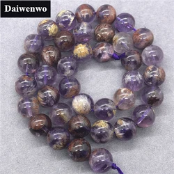 Purple Phantom Quartz Crystal Beads 6-12mm Round Natural Loose Stone Bead DIY for Jewelry