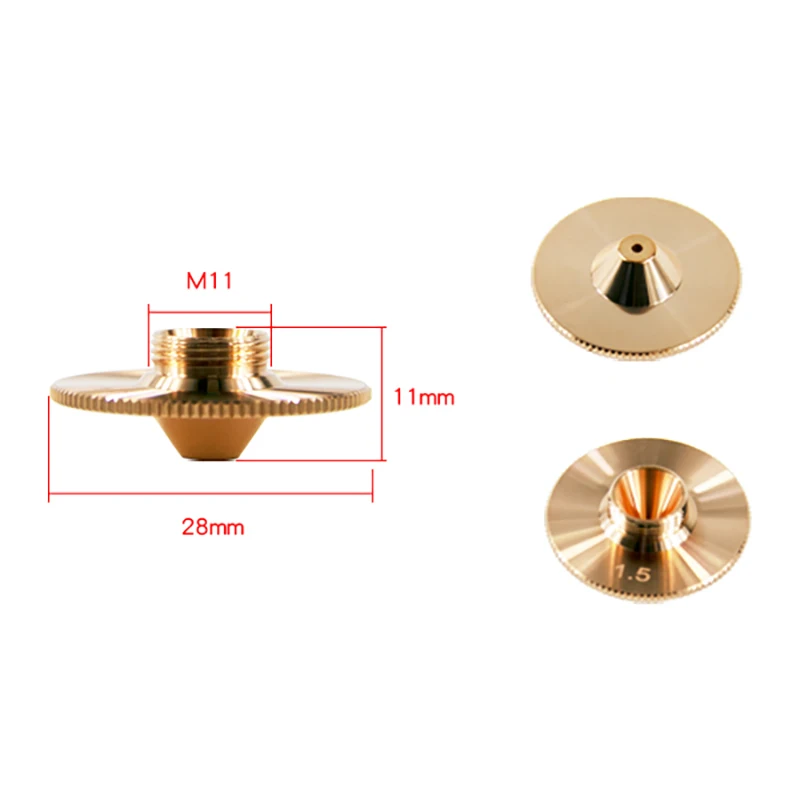 Single Double Chrome-plated Caliber 0.8-5.0mm D28 Straw Hat Nozzle Laser Cutting Head Nozzle