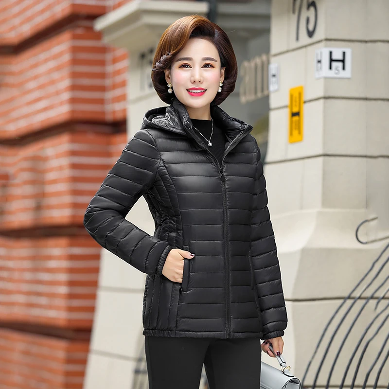 

Office Ladies Women Cotton Jacket Nice Winter Parka Solid Plus Size Slim Hooded Stand Collar Thick Coat Femme Chaqueta Mujer