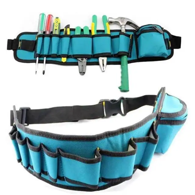 Multi-pockets Tool Bag Waist Pockets Electrician Tool Bag Oganizer Carrying Pouch Tools Bag Belt Waist Pocket Case 53 x 13x 2 cm