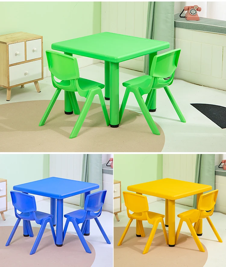 Kindergarten Tables  Plastic Children\'s Small Tables  Baby Games Toys Painting Desk Lifting Square Table