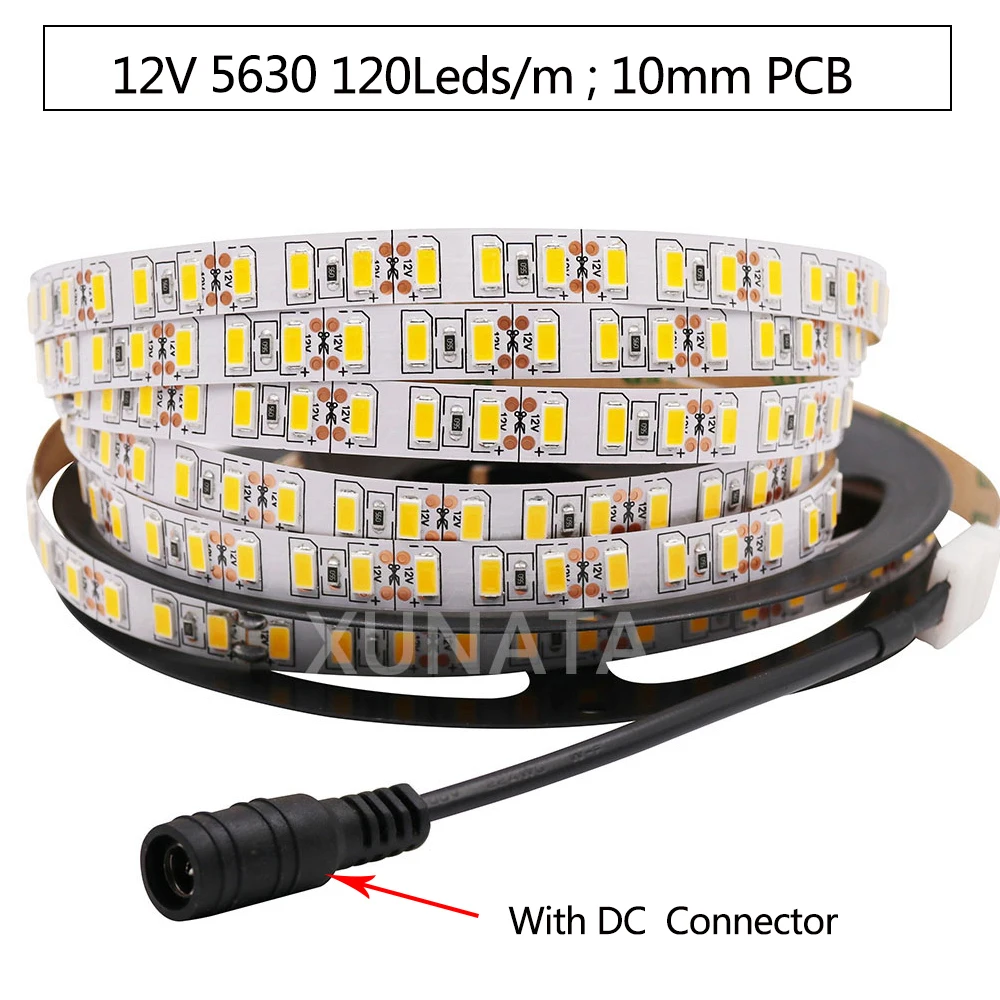 1m 2m 3m 4m 5m 50cm taśma Led DC12V SMD 5630 5730 listwa oświetleniowa Led 120 leds/m elastyczna wodoodporna taśma LED Light Warm White White