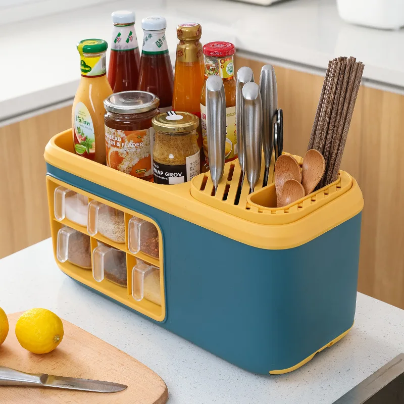 

Kitchen Storage Material Rack Storage Chopsticks Seasoning Bottle Household Storage Combination Knife Rack Content Rack