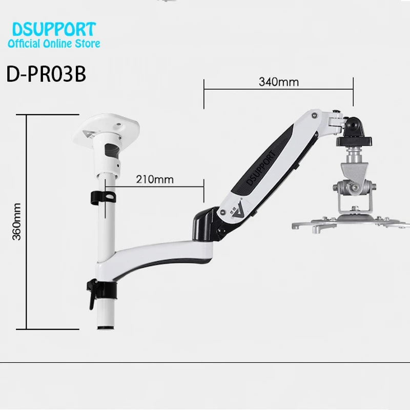 Aluminum Alloy 360 Degree Projector ceiling Mount Full Motion Retractable Universal Projector Hanger Bracket