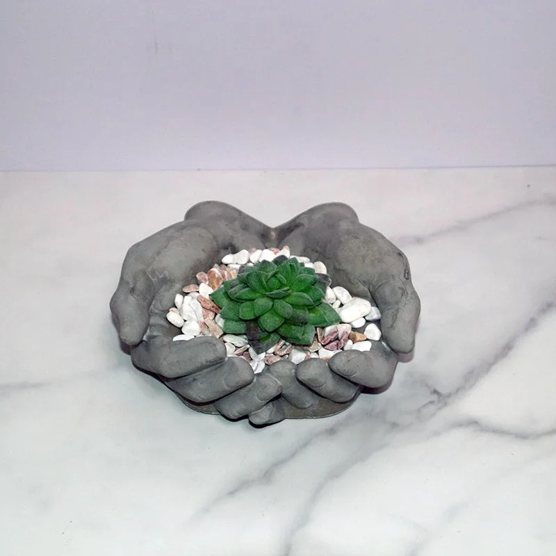 

Concrete Planter Molds Silicone Hand Design Flower Pot Molds Jesmonite Terrazzo Trinket Tray Mold Succulent planting mold