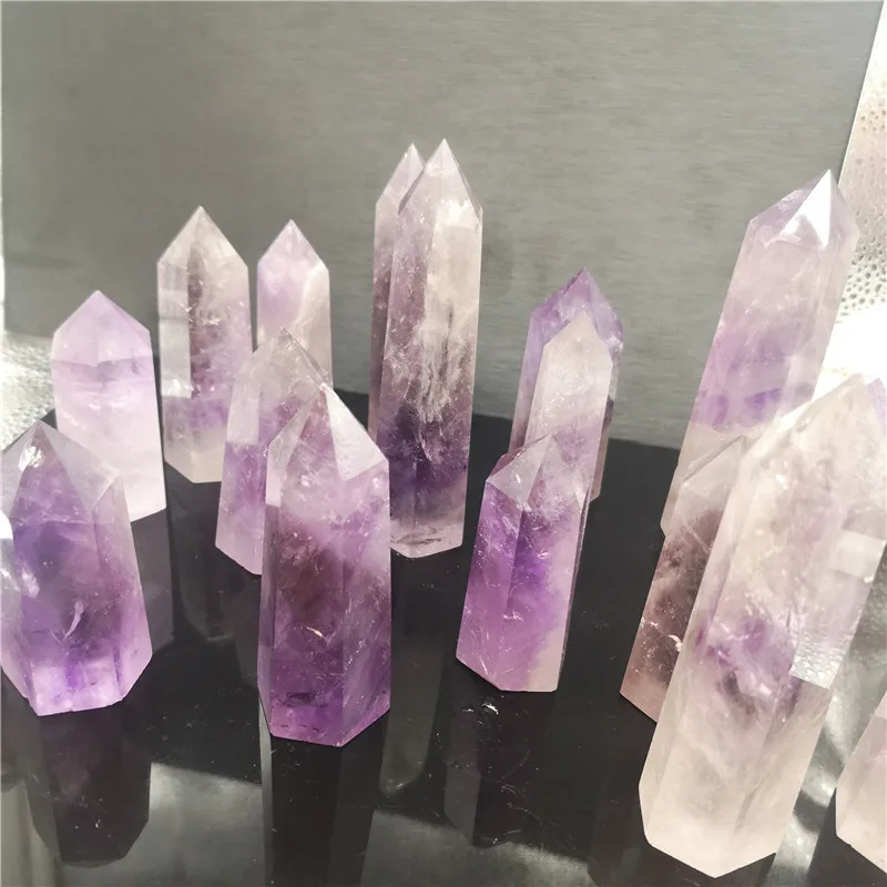 1PC Natural Amethyst Quartz Cluster Crystal Wand Point Specimen Lucky Healing Natural Stones and Crystals Healing Crystals Wicca